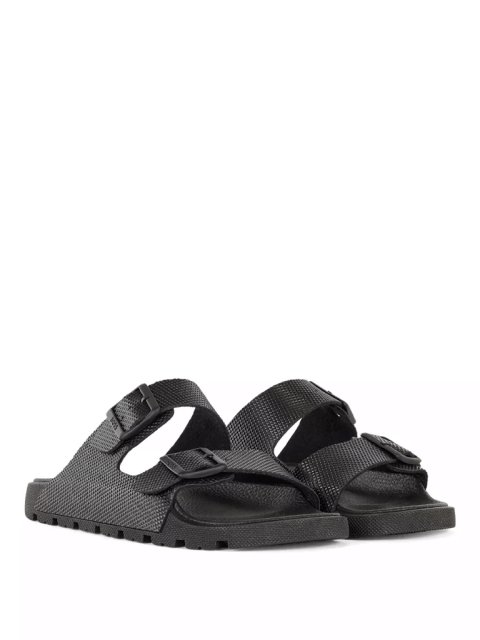 Чёрные шлепанцы BOSS: фото 2 - Invogue