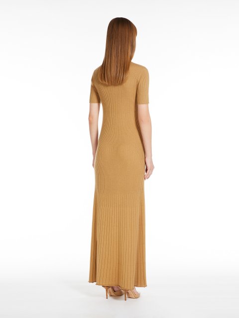 Темно-бежева сукня Max Mara з шовку та кашеміру: фото 2 - Invogue