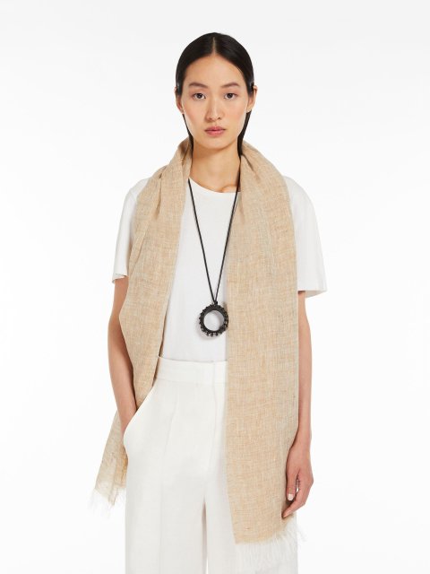 Кремовий шарф MAX MARA : фото 1 - Invogue
