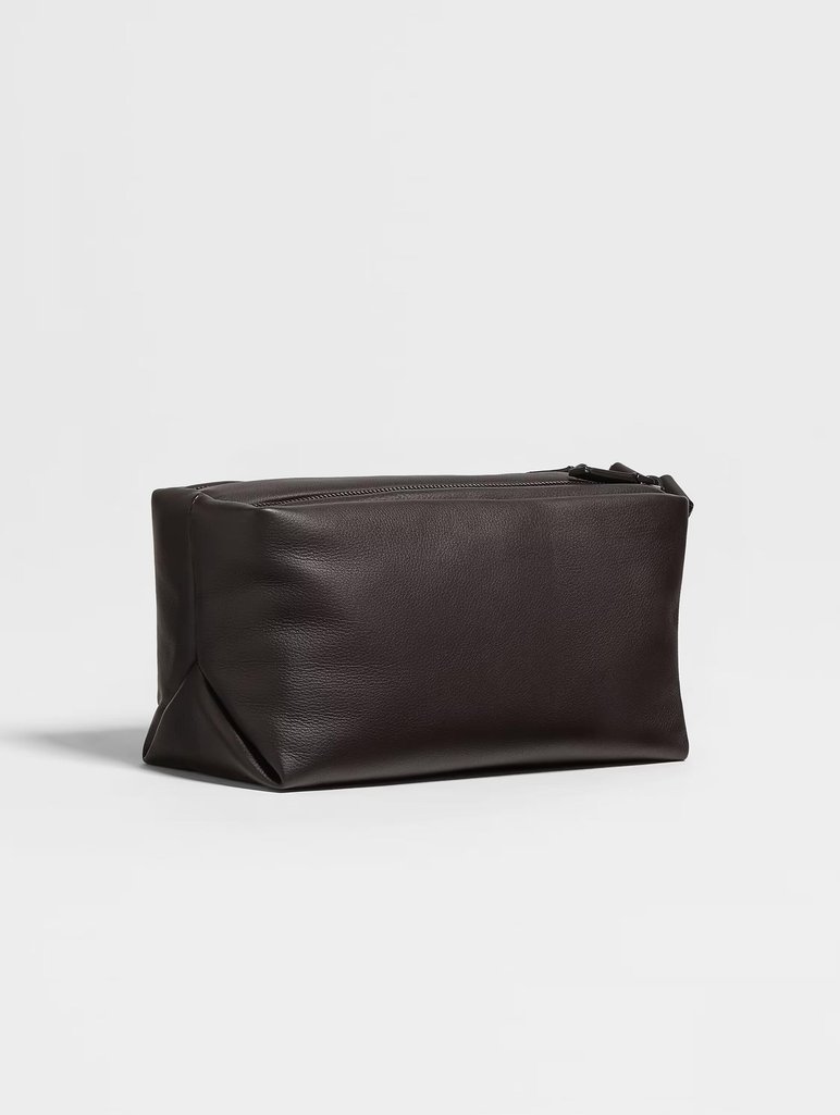 Темно-коричнева сумка ZEGNA з м'якої шкіри: фото 2 - Invogue