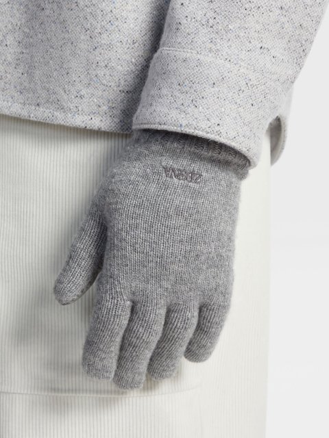 Серые перчатки ZEGNA из кашемира Oasi: фото 1 - Invogue