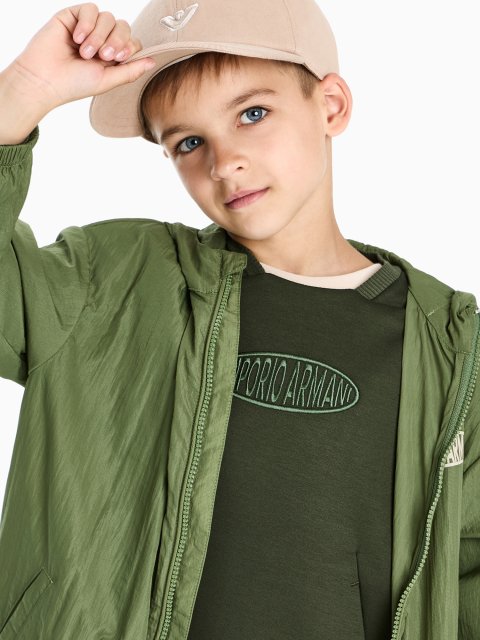 Бейсболка з щільної бавовни Emporio Armani Kids: фото 1 - Invogue