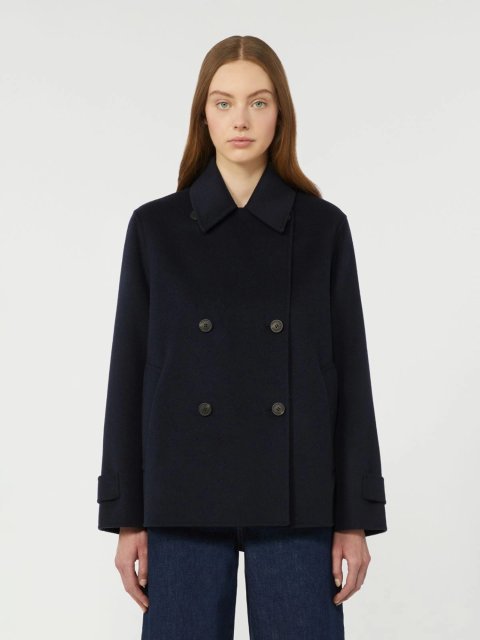 Темно-синє пальто WEEKEND MAX MARA з суміші вовни: фото 2 - Invogue