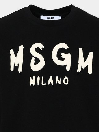 Чёрный джемпер MSGM из хлопка: фото 2 - Invogue