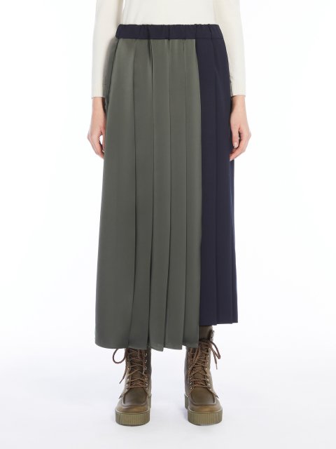 Темно-синя спідниця WEEKEND MAX MARA з атласу та вовни: фото 2 - Invogue