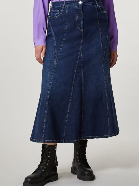 Темно-синяя джинсовая юбка PERSONA: фото 1 - Invogue