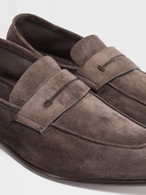 Коричневые лоферы ZEGNA из кожи: фото 4 - Invogue