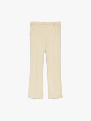 Бежеві брюки Weekend Max Mara з бавовни та льону: фото - Invogue