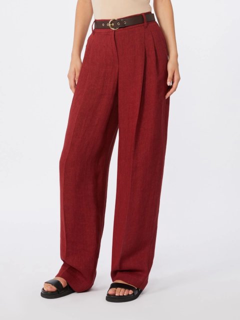 Червоні брюки Max Mara з лляного твілу: фото 2 - Invogue