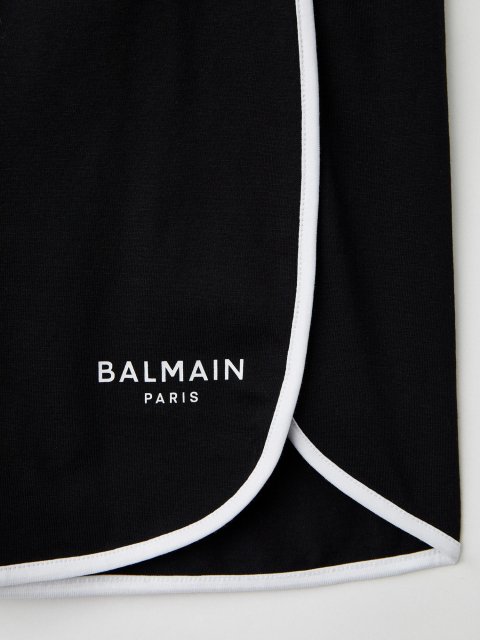 Чорно-білі майка та шорти Balmain з бавовни: фото 4 - Invogue