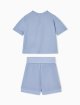 Комплект з футболки та шортів з піке з логотипом Eagle Emporio Armani Kids блакитний: фото 2 - Invogue