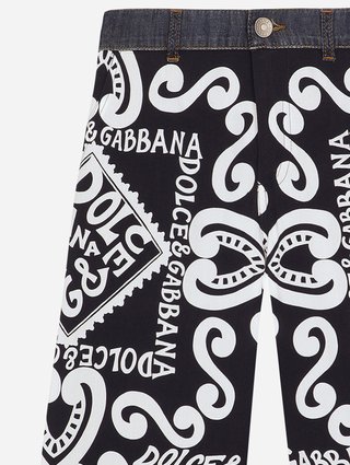 Темно-синие джинсовые бермуды DOLCE&GABBANA : фото 2 - Invogue