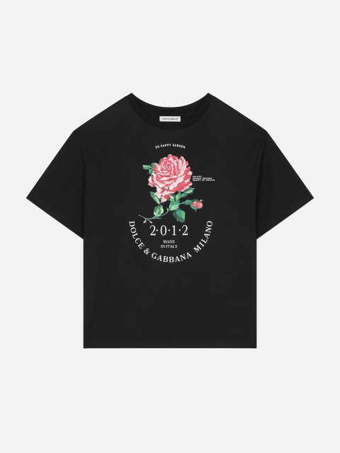 Чорна футболка Dolce&Gabbana з джерсі: фото - Invogue