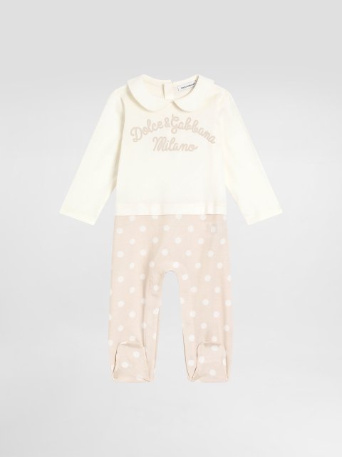 Разноцветный комбинезон, шапочка, слюнявчик DOLCE&GABBANA KIDS из хлопка: фото 1 - Invogue