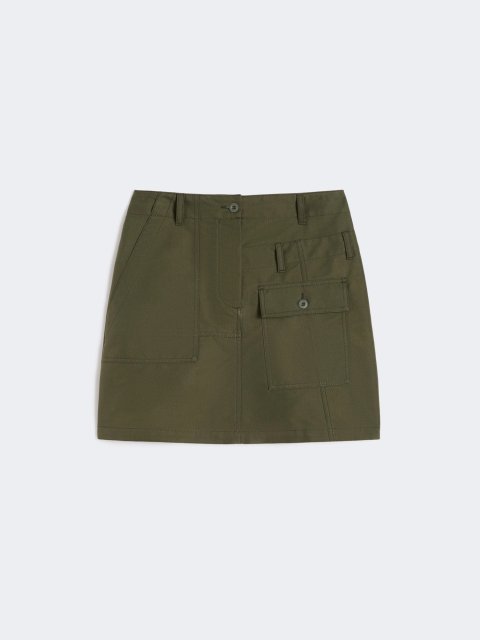 Юбка цвета хаки WEEKEND MAX MARA из смеси хлопка: фото - Invogue