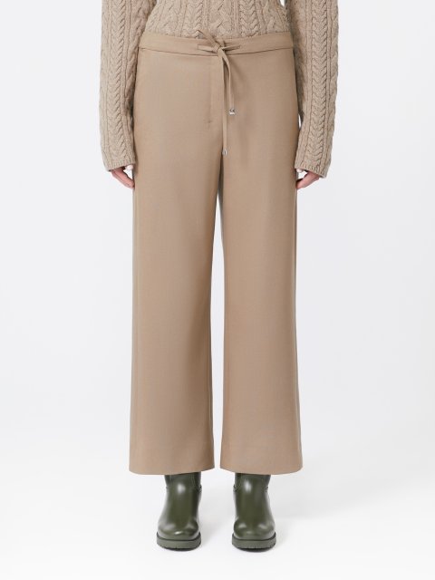 Кремовые брюки MAX MARA из эластичной шерсти: фото 2 - Invogue