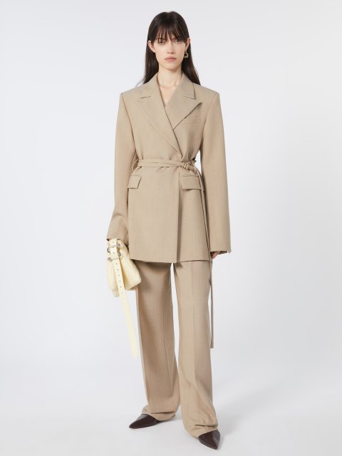 Бежеві брюки SPORTMAX з вовни: фото 1 - Invogue