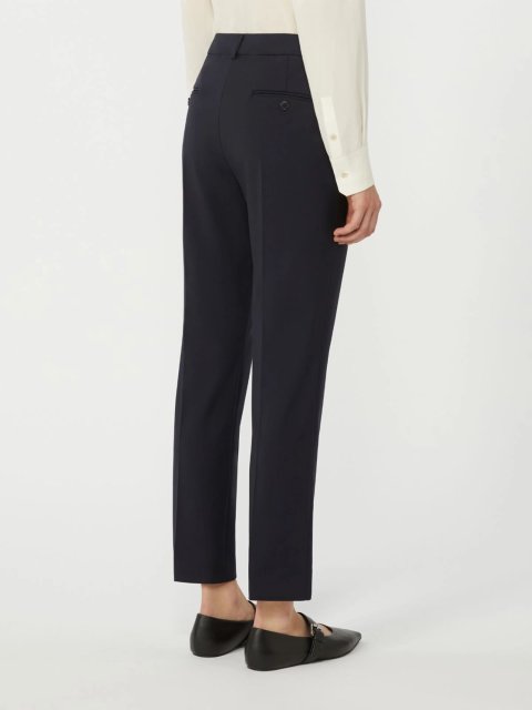 Темно-синие брюки WEEKEND MAX MARA из чистой эластичной шерсти: фото 3 - Invogue