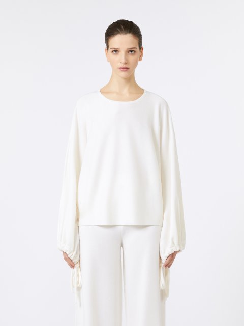 Білий светр MAX MARA з тонкої вовняної пряжі: фото 2 - Invogue