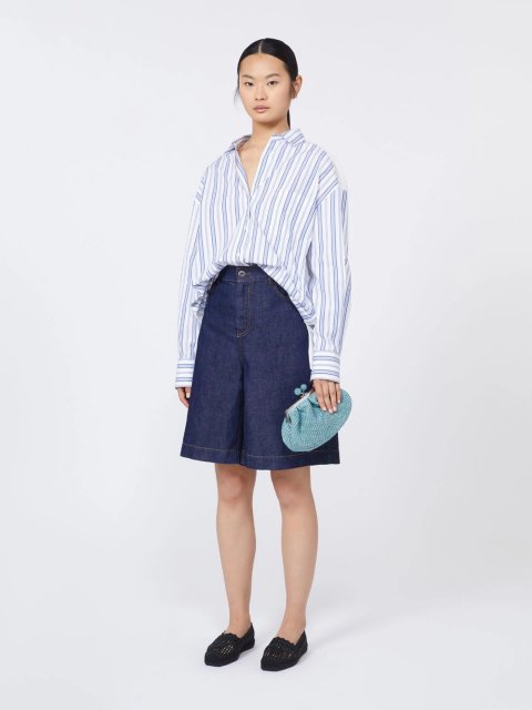 Блакитна сумка Pasticcino Weekend Accessories з ефектом рафії: фото 1 - Invogue