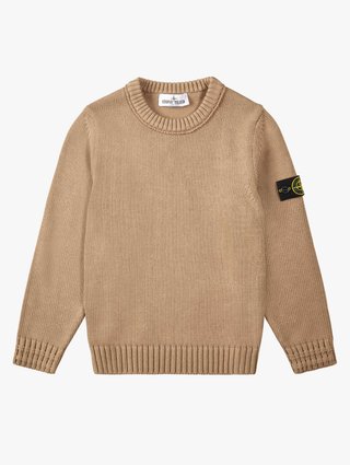 Бежевий светр STONE ISLAND KIDS з бавовни: фото - Invogue