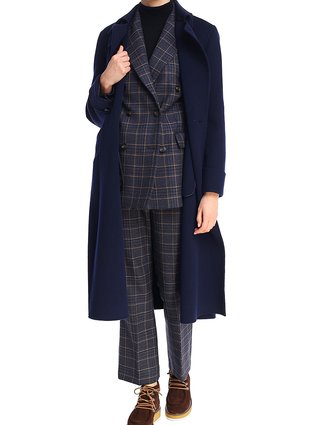 Синее  пальто WEEKEND MAX MARA: фото 3 - Invogue