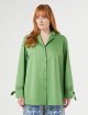 Зелена блуза MARINA RINALDI з бавовняного сатину: фото 2 - Invogue