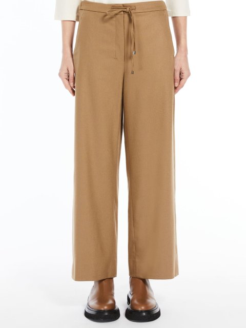 Темно-бежеві брюки MAX MARA з вовни з кишенями: фото 1 - Invogue