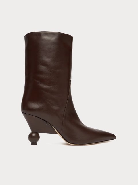 Темно-коричневі ботильйони WEEKEND MAX MARA зі шкіри: фото - Invogue