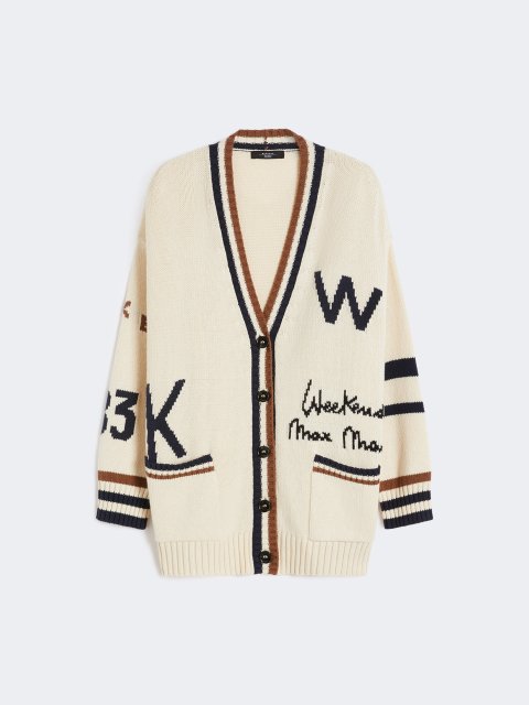 Бежевий кардиган WEEKEND MAX MARA з суміші бавовни: фото - Invogue