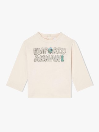 Кремовий джемпер EMPORIO ARMANI KIDS з бавовни: фото - Invogue