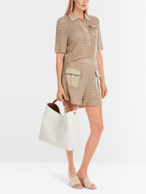 Бежевые шорты Marc Cain из смеси хлопка и вискозы: фото 1 - Invogue