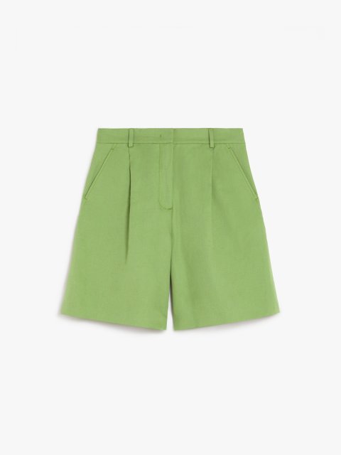 Зелені бермуди Weekend Max Mara з бавовни та льону: фото - Invogue