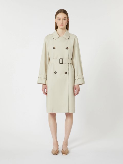 Кремовий плащ MAX MARA з суміші бавовни: фото 2 - Invogue