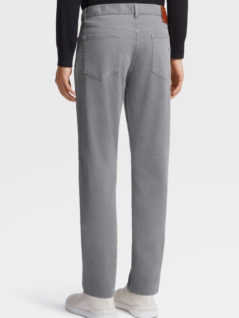 Светло-серые джинсы Zegna кроя slim c добавлением эластана: фото 2 - Invogue