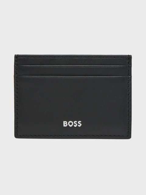 Чорний кардхолдер BOSS зі шкіри: фото - Invogue
