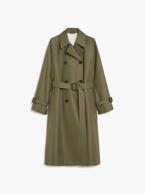 Плащ цвета хаки WEEKEND MAX MARA двусторонний: фото - Invogue