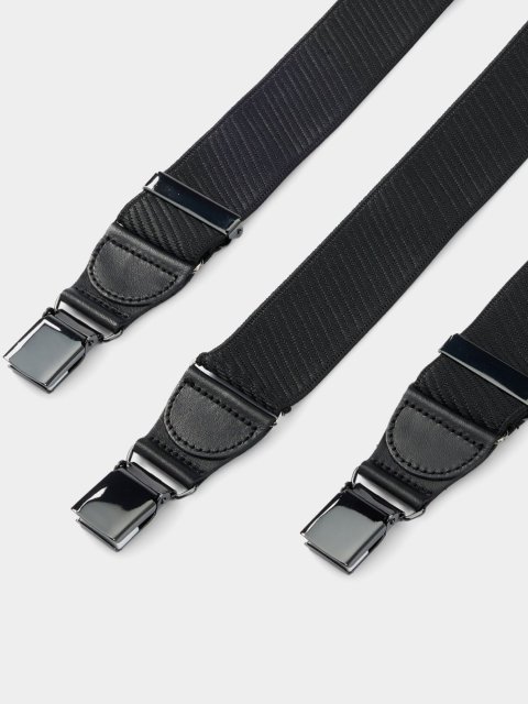 Черные подтяжки BOSS с кожаными деталями: фото 3 - Invogue