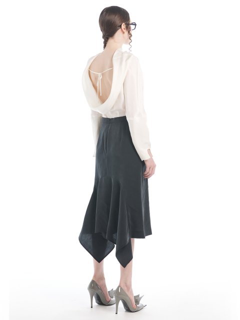 Черная юбка Push Button с драпировкой: фото 2 - Invogue