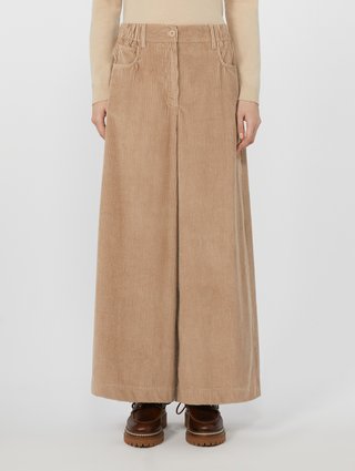 Кремові брюки WEEKEND MAX MARA оксамитові: фото 2 - Invogue