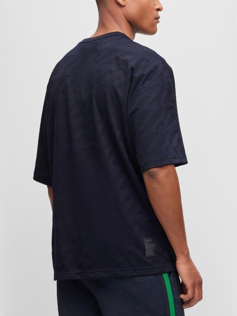 Тёмно-синяя футболка BOSS: фото 3 - Invogue