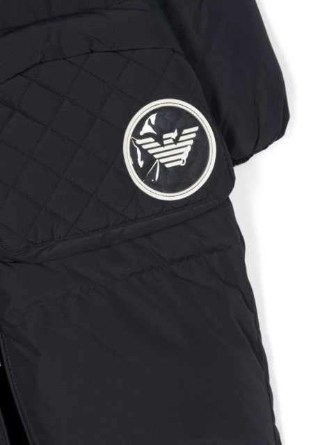 Синя куртка EMPORIO ARMANI з капюшоном: фото 2 - Invogue