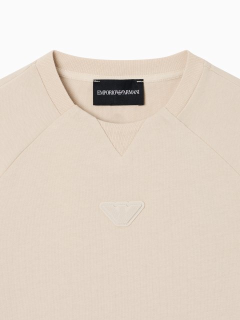 Кремовий комплект Emporio Armani з футболки та шортів: фото 2 - Invogue