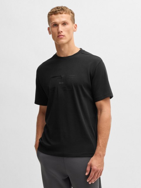 Черная футболка BOSS свободного кроя: фото 2 - Invogue