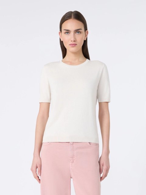 Кремовий светр Weekend Max Mara з шовку та бавовни: фото 2 - Invogue