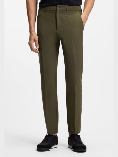 Зауженные брюки slim fit из водоотталкивающей эластичной ткани BOSS: фото 2 - Invogue