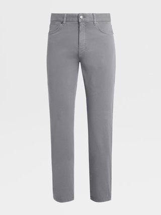 Светло-серые джинсы Zegna кроя slim c добавлением эластана: фото - Invogue