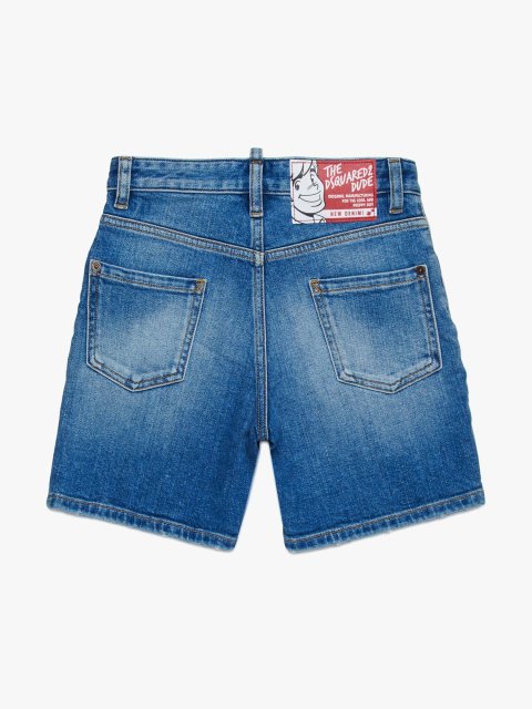 Сині шорти DSQUARED KID з бавовняного деніму: фото 1 - Invogue