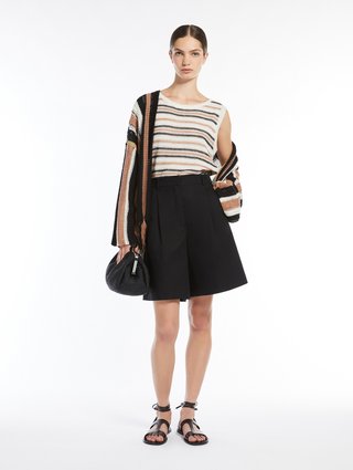 Черные бермуды Weekend Max Mara из хлопка и льна: фото 1 - Invogue