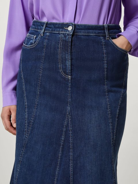 Темно-синяя джинсовая юбка PERSONA: фото 3 - Invogue